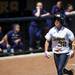 Michigan shortstop Sierra Romero celebrates scoring a run during the game against Northwestern on Sunday, May 5. Daniel Brenner I AnnArbor.com